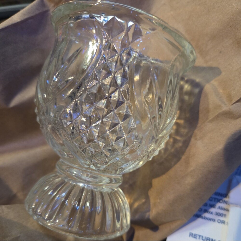 Avon Crystal Votive Candle Holder Vintage Fostoria
